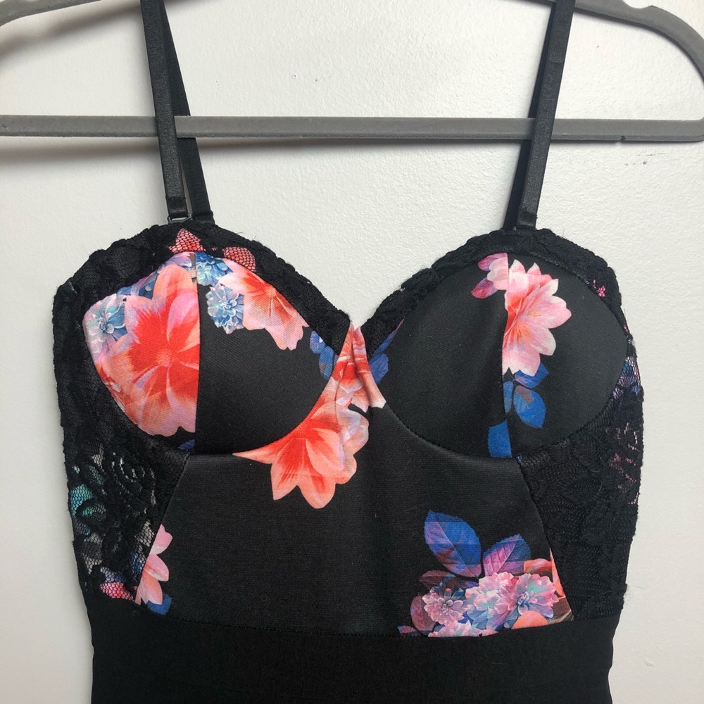Black and Floral Jumpsuit